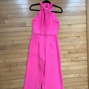 Julia Jordan Vibrant Pink Halter Jumpsuit